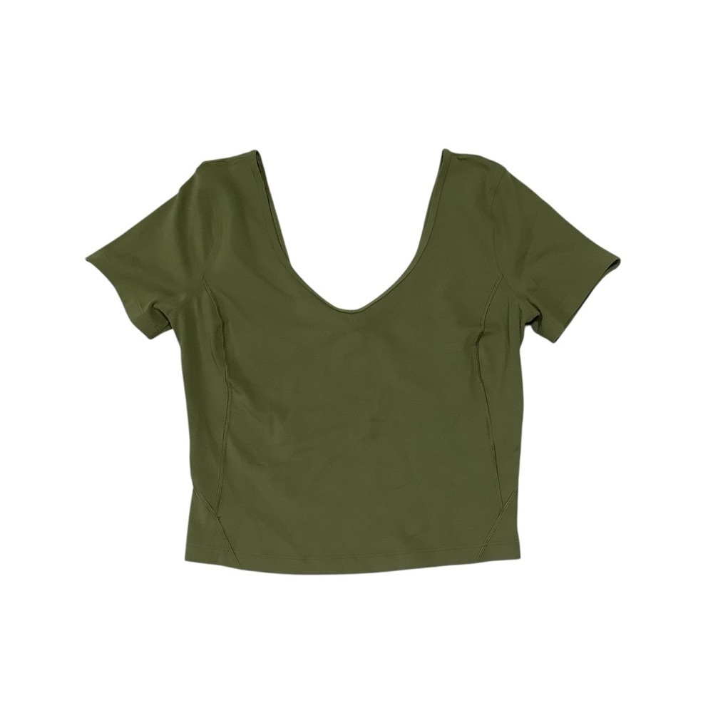 Lululemon Align Tee Sz 6 Bronze Green Nulu Cropped